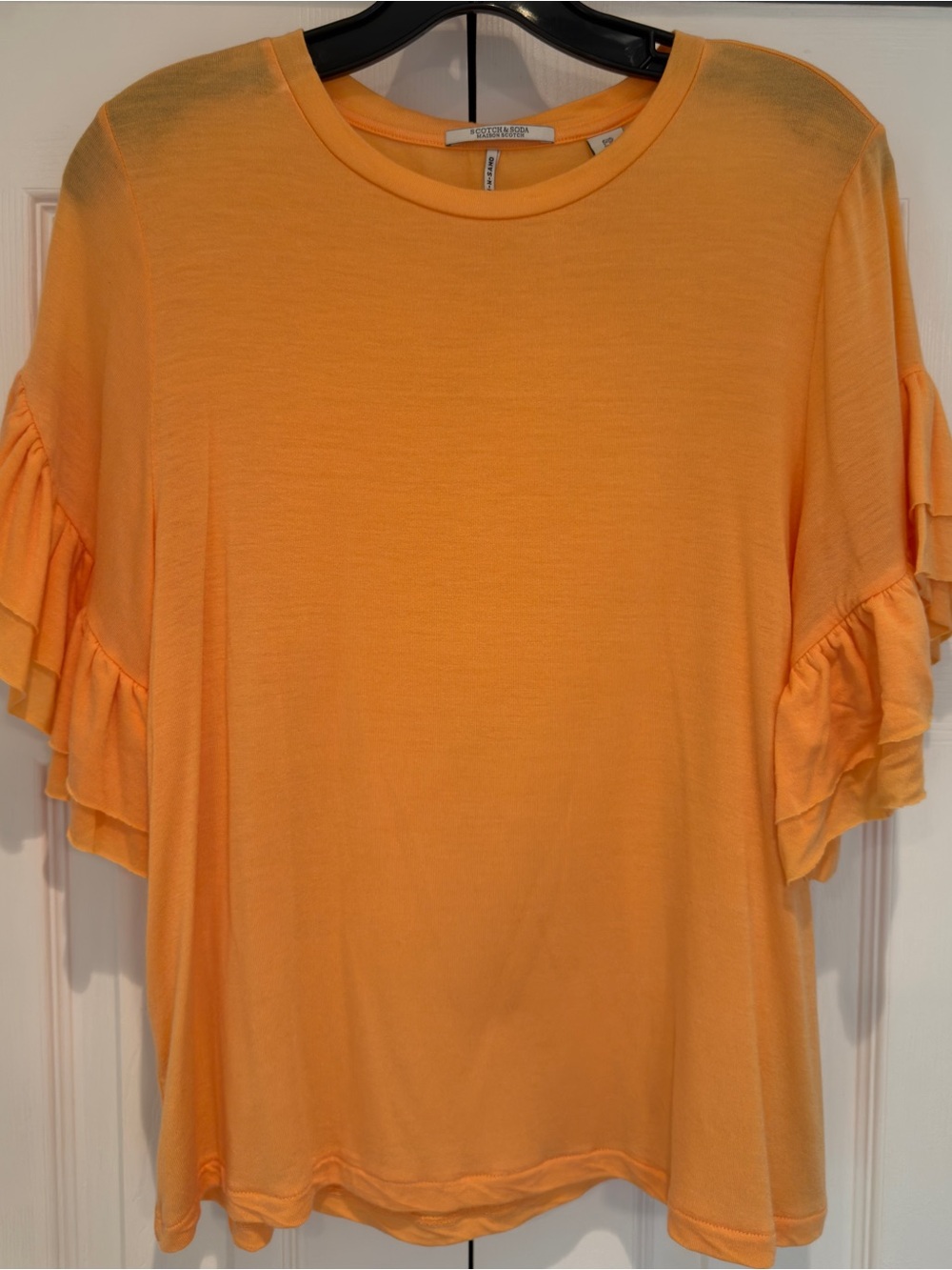 Scotch & Soda Peach Ruffle Sleeve Top
